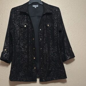 JM Collection Elegant Black Blouse